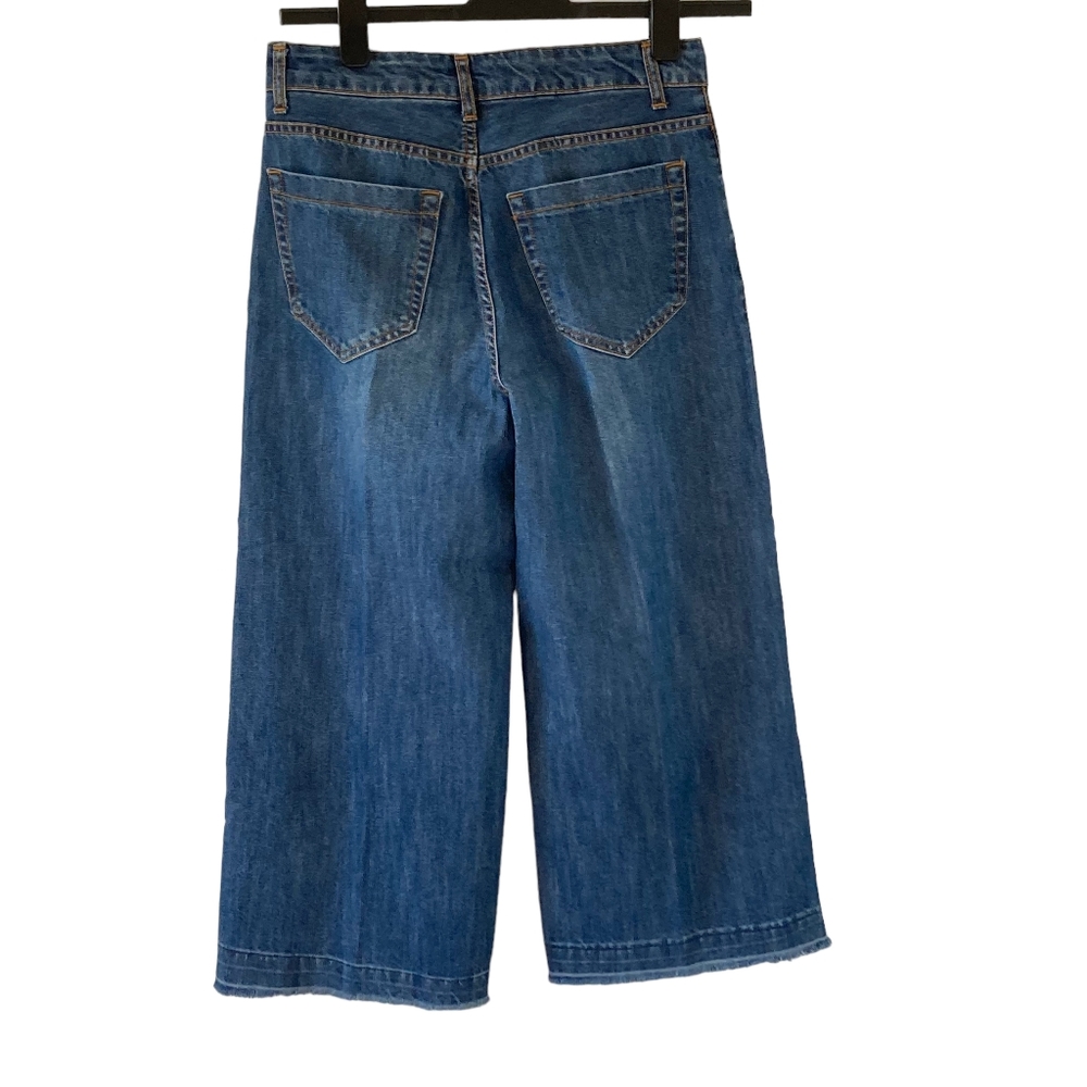 Preloved Made in Italy Blue Mid Cropped Wide Leg Jeans Size 42 - Authentic - Picture 5 of 14